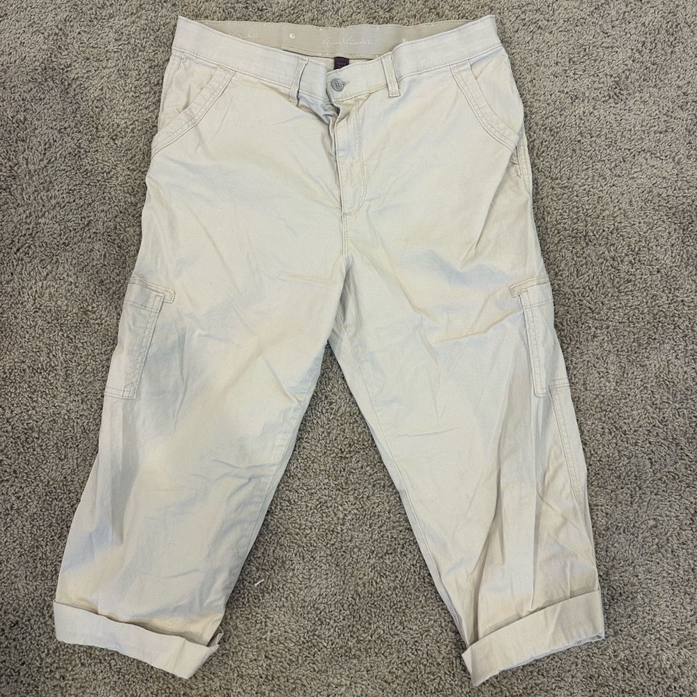 Gloria Vanderbilt Womens Light Tan Cargo Shorts Size 14